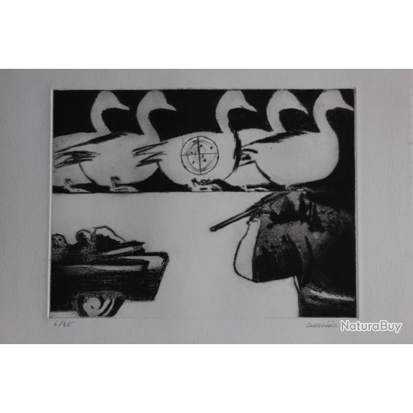 Gravure lithographi�e Doroteo ARN�IZ Dallas 3' O'Clock