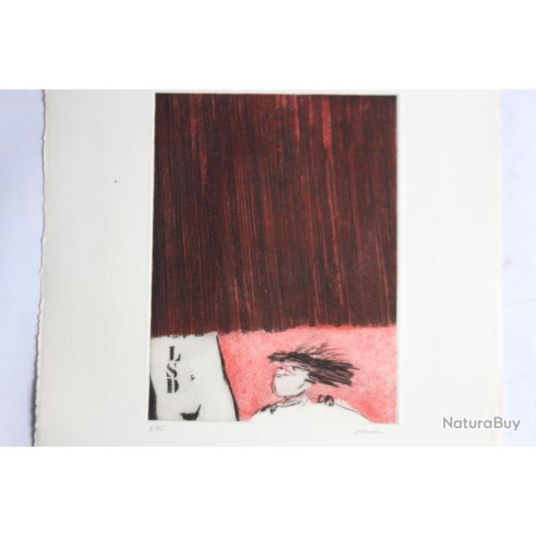 Gravure lithographi�e Doroteo ARN�IZ La fuite