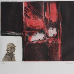 Gravure lithographiée Doroteo ARNÁIZ Faites l'amour, non la guerre