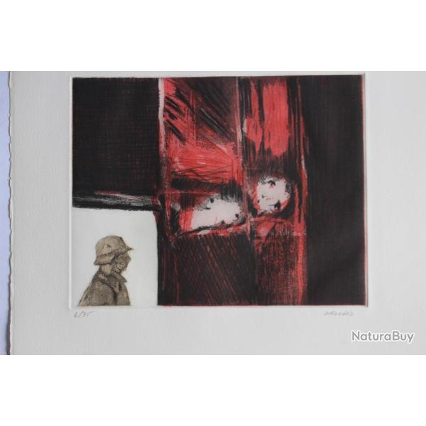 Gravure lithographie Doroteo ARNIZ Faites l'amour, non la guerre