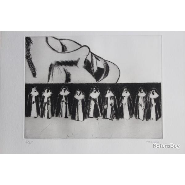 Gravure lithographi�e Doroteo ARN�IZ Proc�s � Diderot