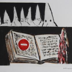 Gravure lithographiée Doroteo ARNÁIZ Fahrenheit 451