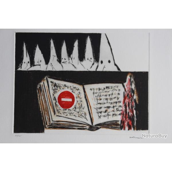 Gravure lithographi�e Doroteo ARN�IZ Fahrenheit 451