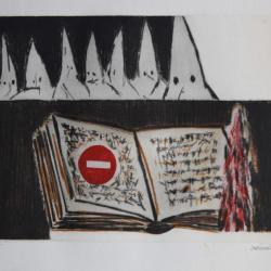 Gravure lithographiée Doroteo ARNÁIZ Fahrenheit 451