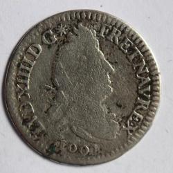 Monnaie argent Quadruple sol aux deux L 1691 Louis XIV