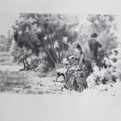 Gravure lithographiée P. Avril XIXe siècle