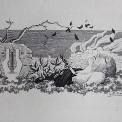 Gravure lithographiée Guill. Alaux XIXe siècle