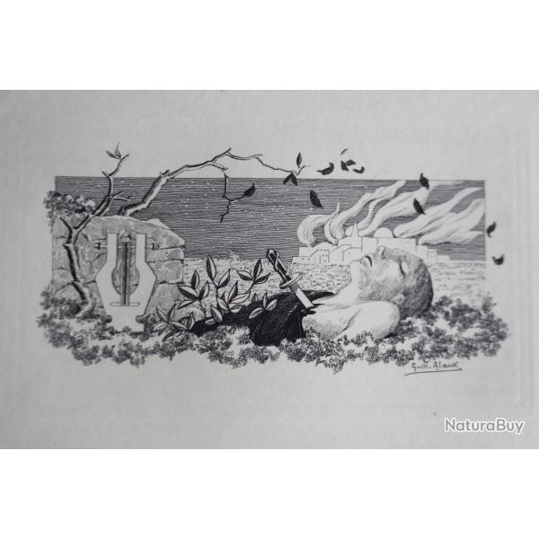 Gravure lithographi�e Guill. Alaux XIXe si�cle