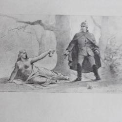 Gravure lithographiée XIXe siècle