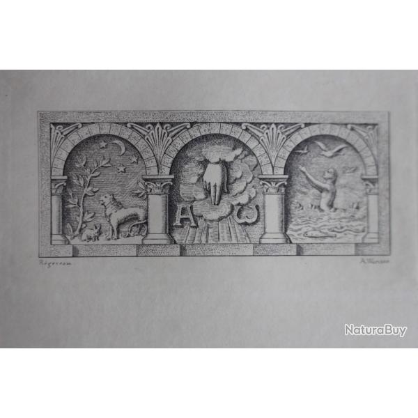 Gravure lithographi�e R�gereau Warisse XIXe si�cle