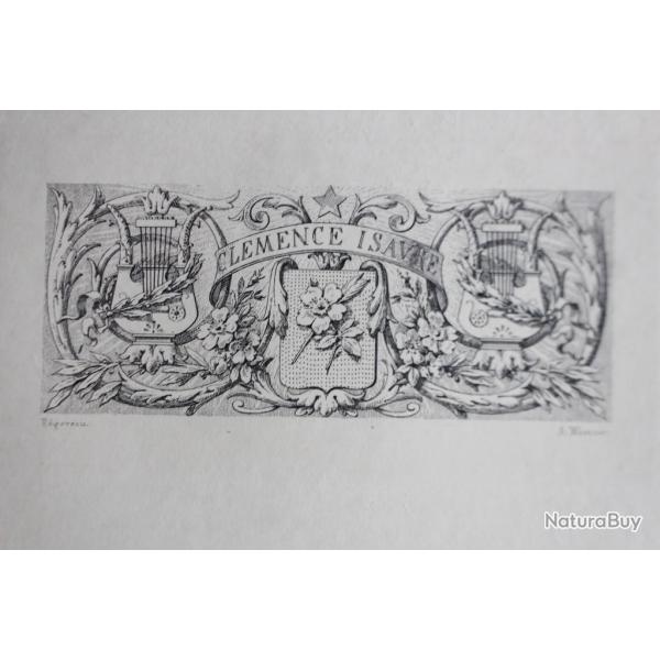 Gravure lithographi�e R�gereau Warisse XIXe si�cle