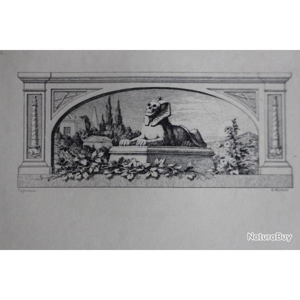 Gravure lithographi�e R�gereau Warisse XIXe si�cle