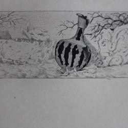 Gravure lithographiée G. Alaux XIXe siècle