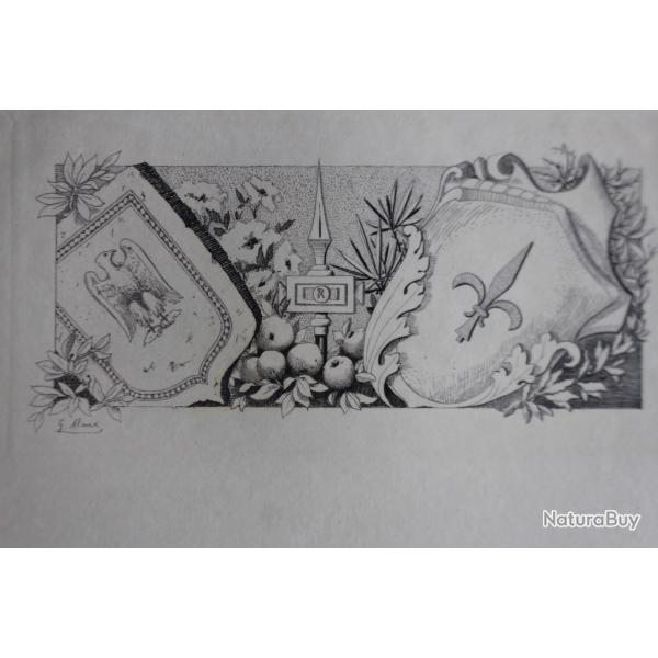 Gravure lithographi�e G. Alaux XIXe si�cle