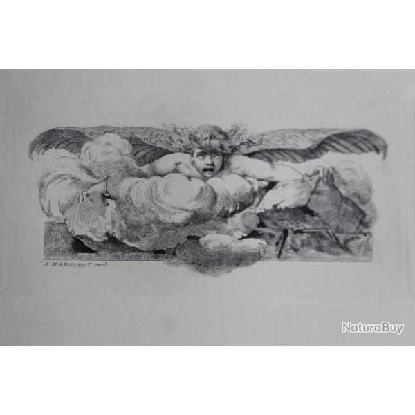 Gravure lithographi�e A. MANGONOT XIXe si�cle