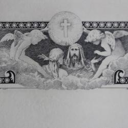 Gravure lithographiée A. MANGONOT XIXe siècle anges religion