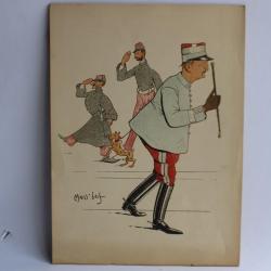 Grande caricature lithographiée Mass'Beuf