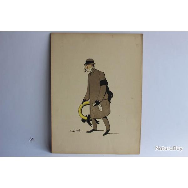 Grande caricature lithographie Mass'Beuf