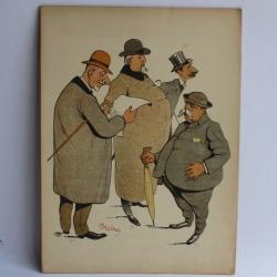 Grande caricature lithographiée Mass'Beuf