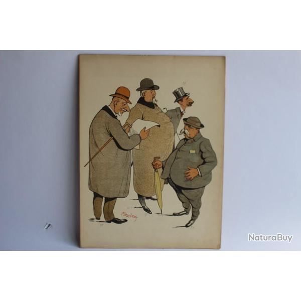 Grande caricature lithographi�e Mass'Beuf