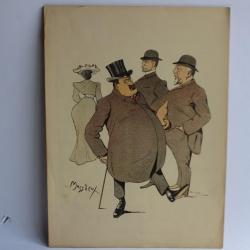 Grande caricature lithographiée Mass'Beuf