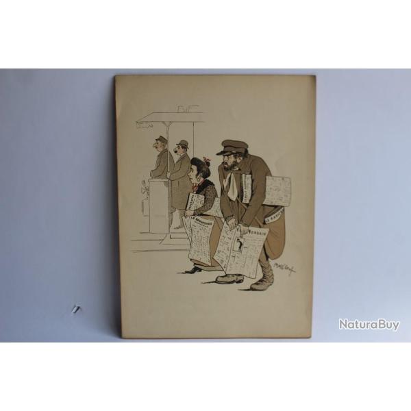 Grande caricature lithographi�e Mass'Beuf