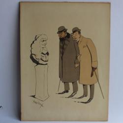 Grande caricature lithographiée Mass'Beuf