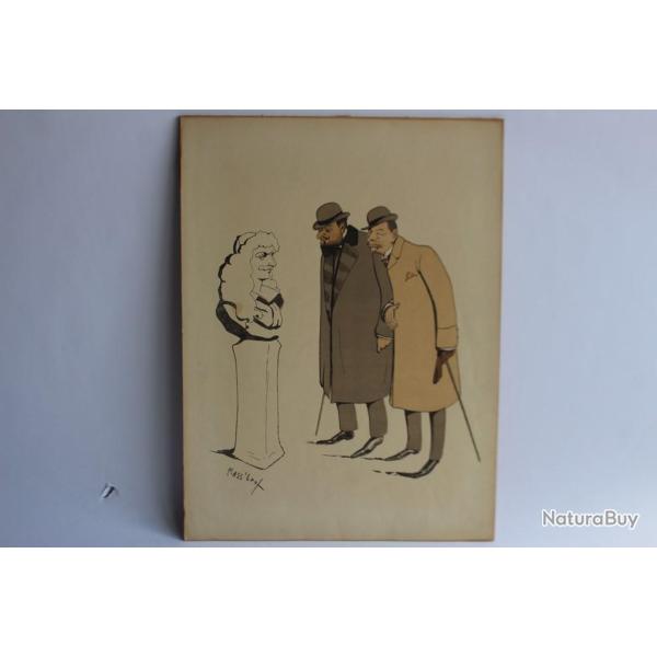 Grande caricature lithographi�e Mass'Beuf