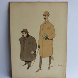 Grande caricature lithographiée Mass'Beuf