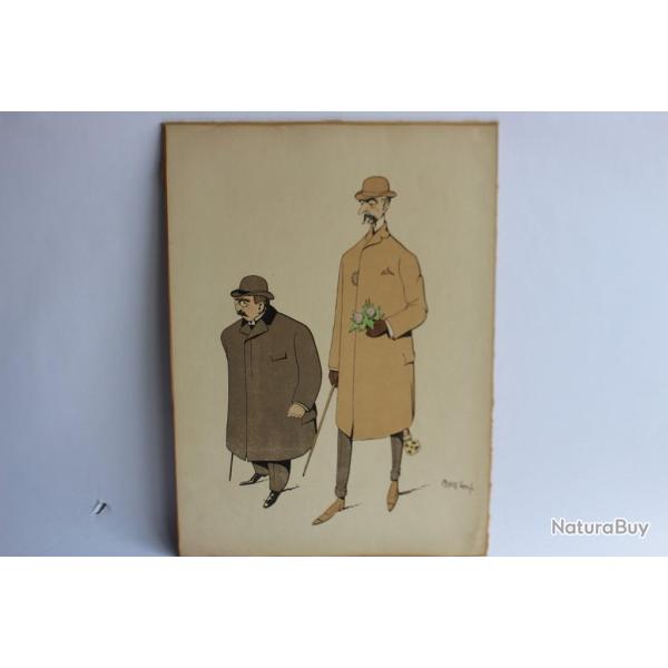 Grande caricature lithographi�e Mass'Beuf