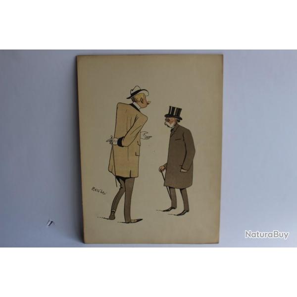 Grande caricature lithographi�e Mass'Beuf