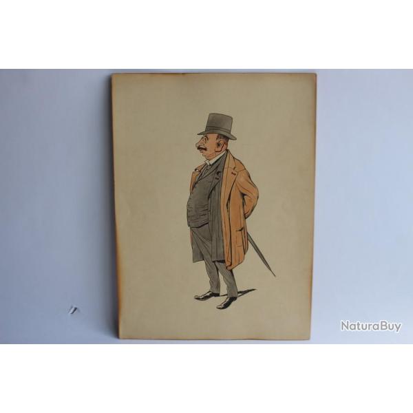 Grande caricature lithographi�e Mass'Beuf