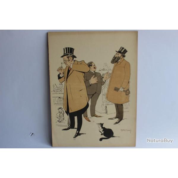 Grande caricature lithographie Mass'Beuf