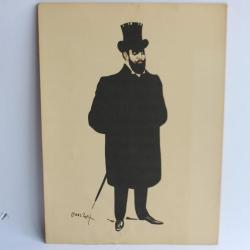 Grande caricature lithographiée Mass'Beuf