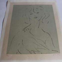 Dessin lithographi&eacute; Marcel VERTES N&deg;44/100