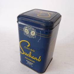 Boite chocolat cacao SUCHARD t&ocirc;le lithographi&eacute;e bleue