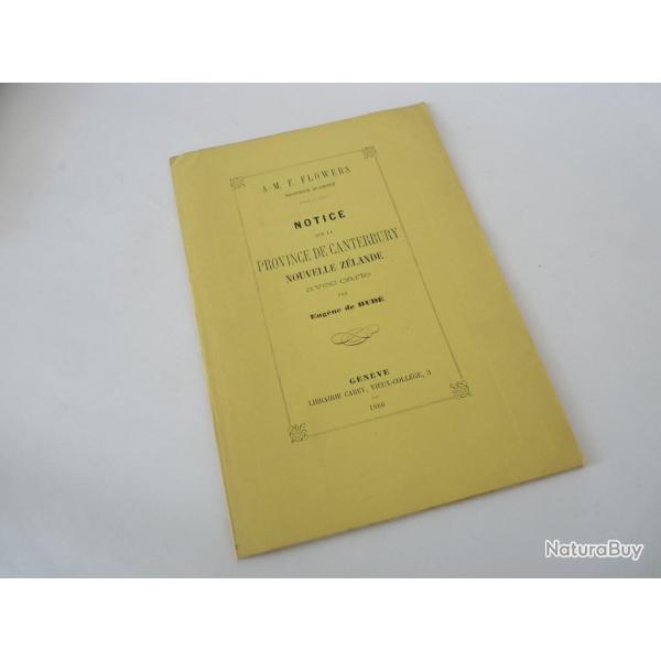 Notice sur la Province de Canterbury Nouvelle Zlande E.  Bud 1866