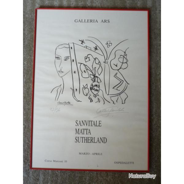 Grande Affiche Lithographi�e SANVITALE Galerie d'Art Galleria Ars