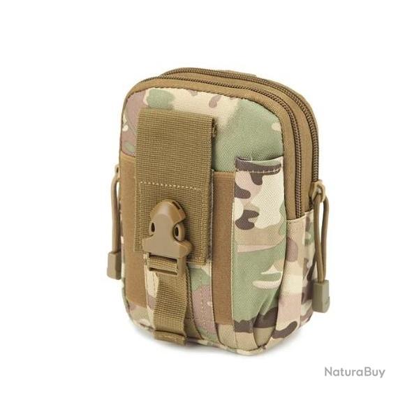 Pochette ceinture tactique Molle treilli beige