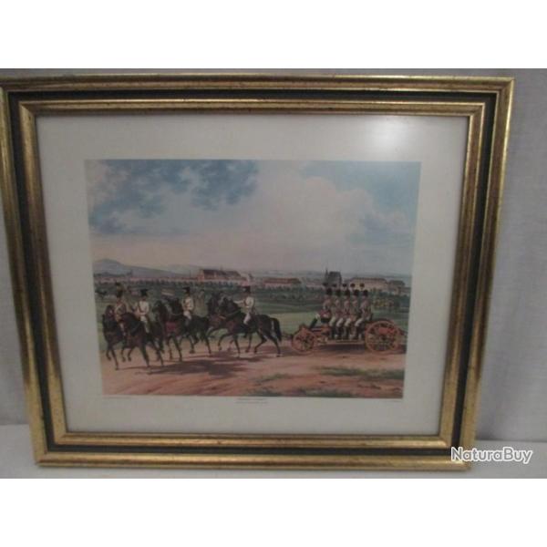 belle litho sc�ne de cavaliers  et soldats    -  50 cm sur 42 cm  poids 1Kg 6 - parfait �tat
