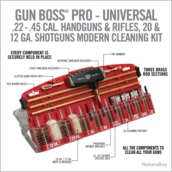 KIT DE NETTOYAGE UNIVERSEL - GUN BOSS PRO REAL AVID