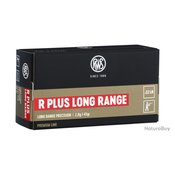 Cartouches RWS 22 LR  R PLUS LONG RANGE 10 boites ( 500 munitions )