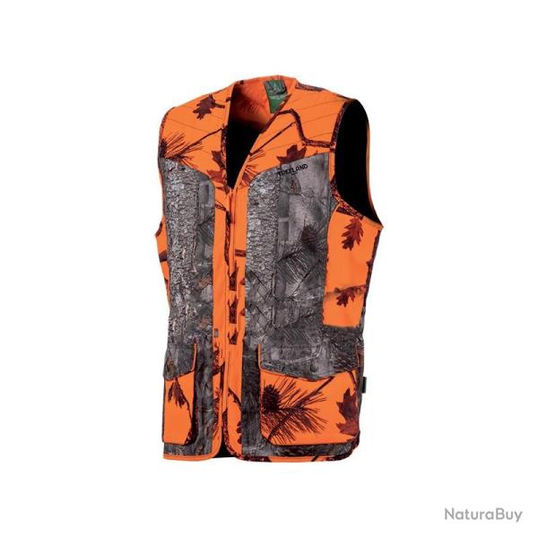 Gilet enfant Treeland Camo orange / forest  T600K - 10 ans