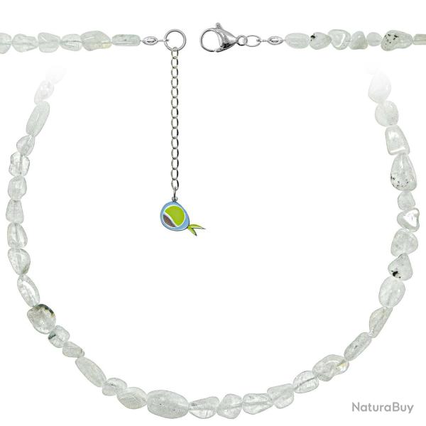 Collier en pierre de lune blanche - Perles roul�es 5 � 8 mm - 50 cm