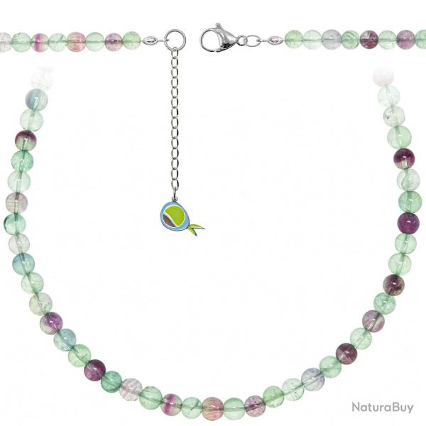 Collier en fluorite multicolore - Perles rondes 6 mm - 50 cm