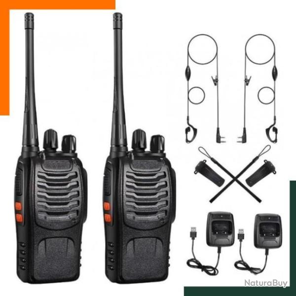 Lot de 2 Talkies walkies 446 MHz 16 canaux - LIVRAISON GRATUITE ET RAPIDE