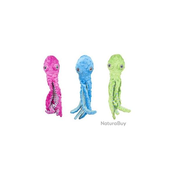 JOUET CHIEN BUBBLY PELUCHE POULPE 35CM S ASSORTIE
