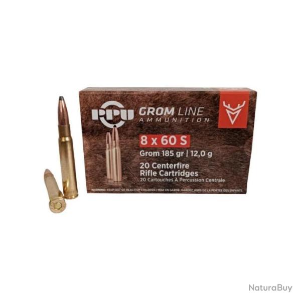 Cartouche Partizan Cal 8x60 S - 185 Grs Grom