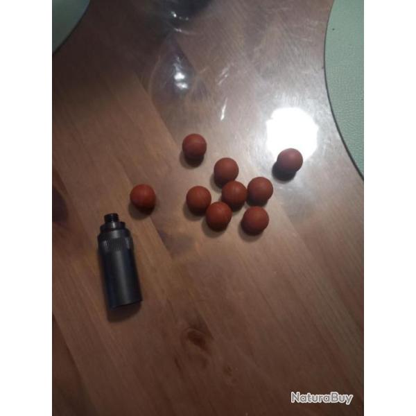 Adaptateur Balles caoutchouc SAPL M10x150 avec 9 balles 18mm