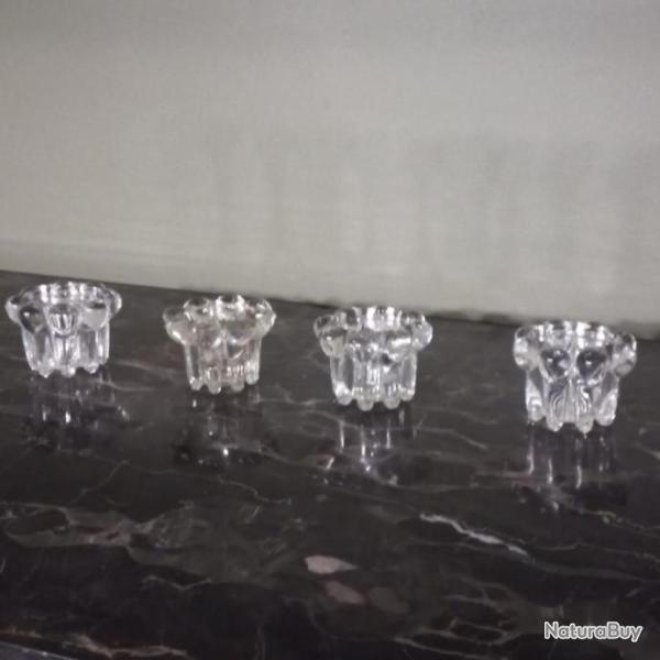 Lot de 4 jolis bougeoirs de table  "Cognac Polignac" ann�es 60-70